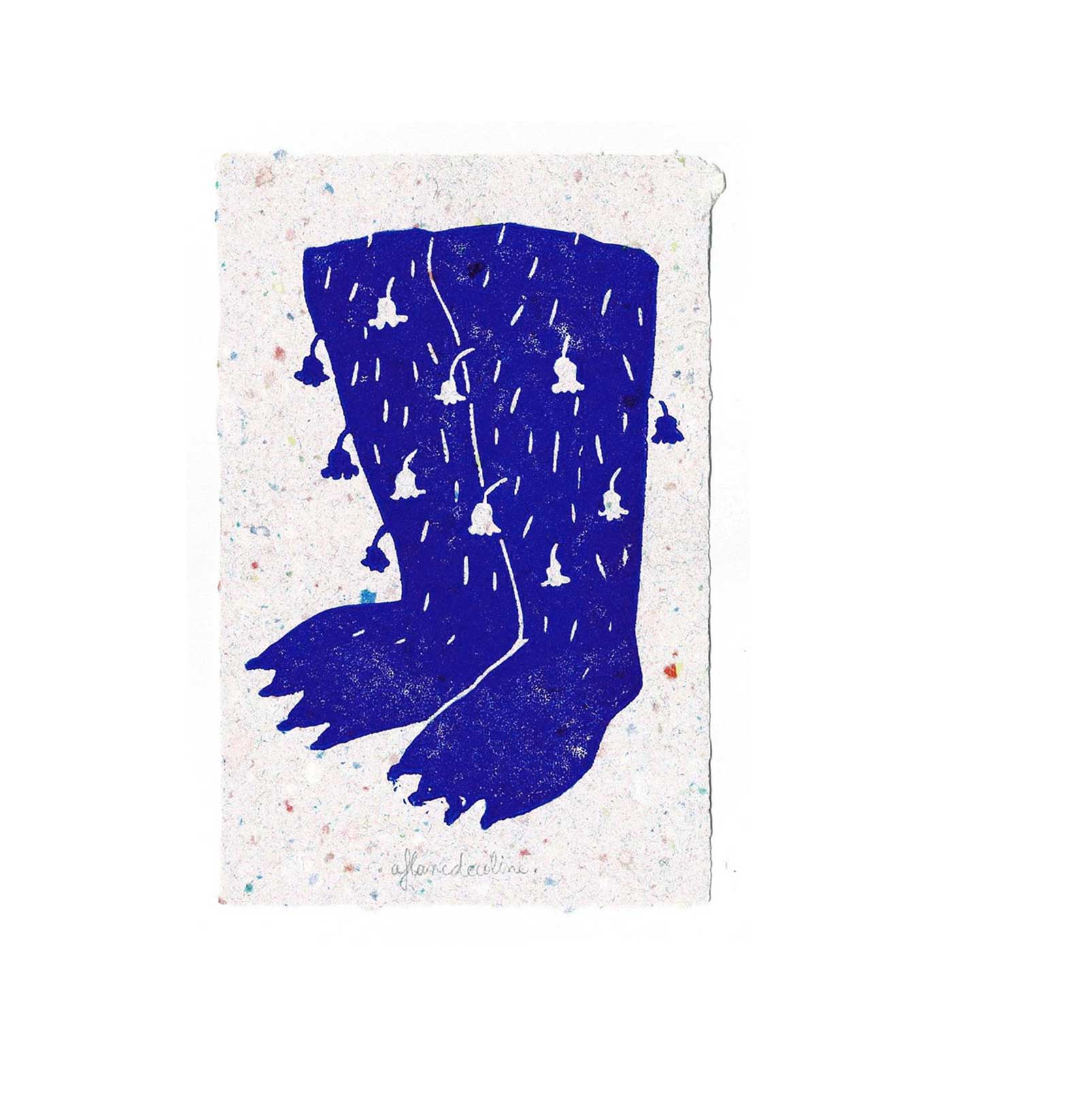 <i>Muguet</i>, linogravure sur papier artisanal, 2024