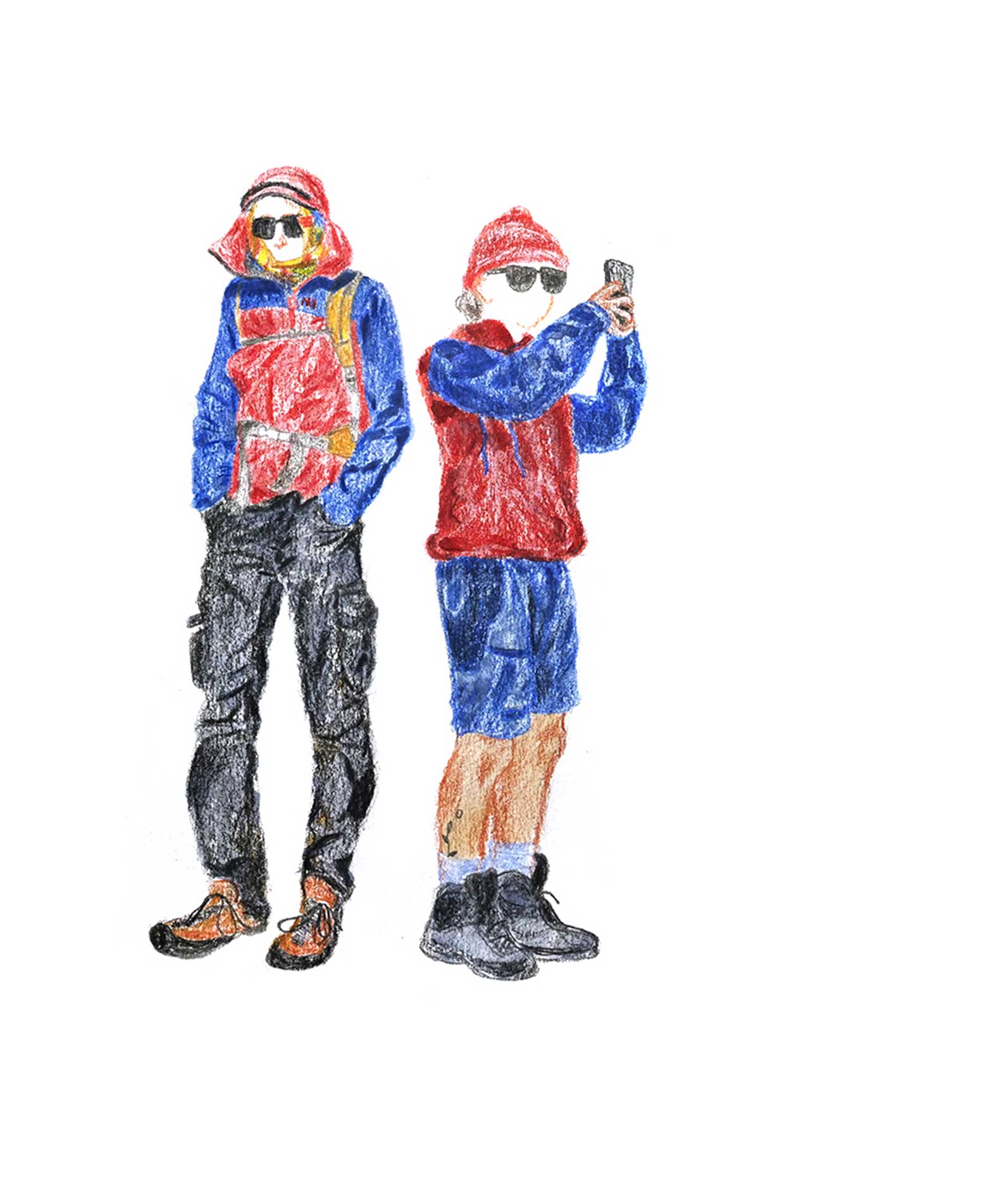 <i>Swann et Arthur</i>, crayons, 2024
