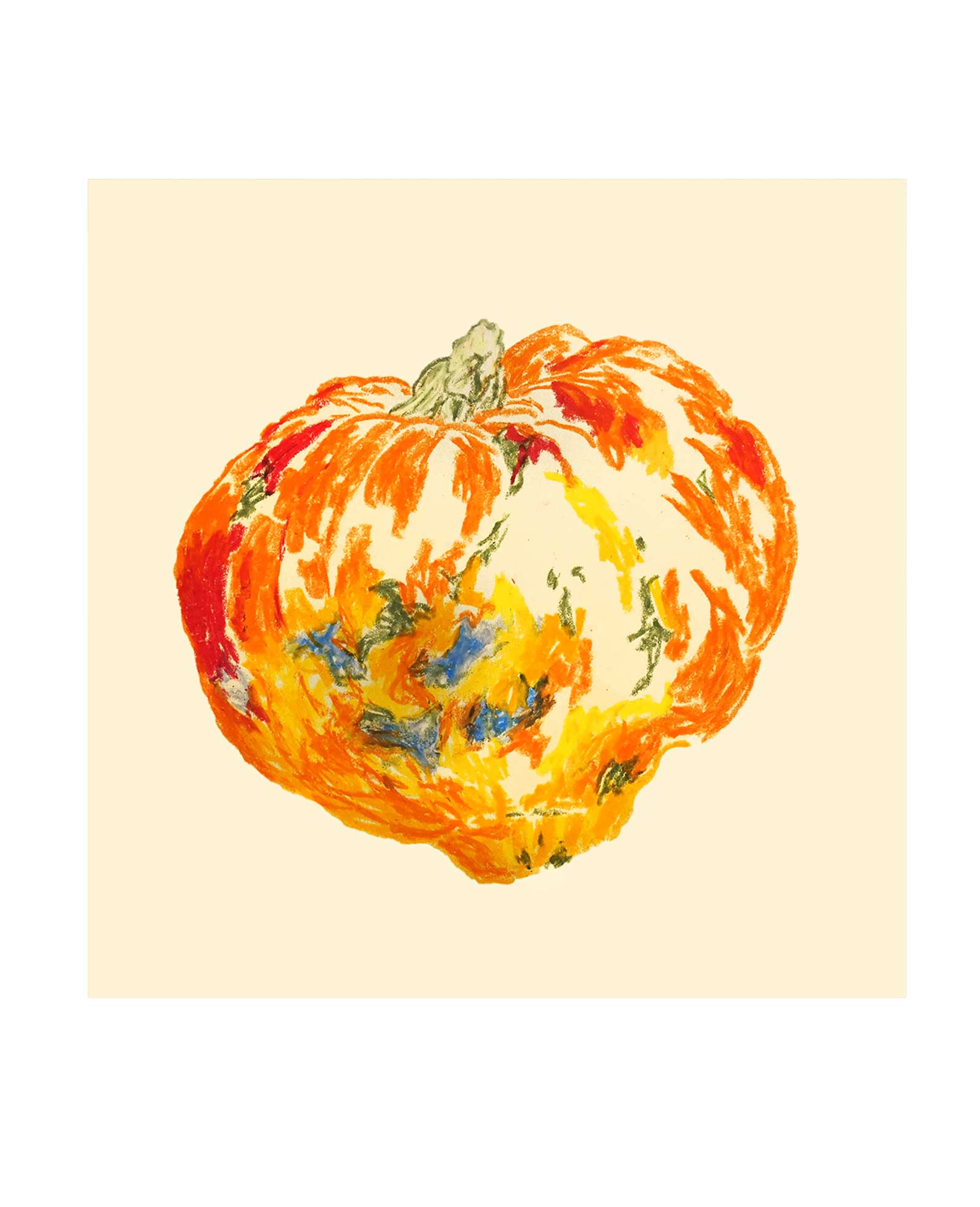 <i>Potimarron</i>, pastels gras, 2023