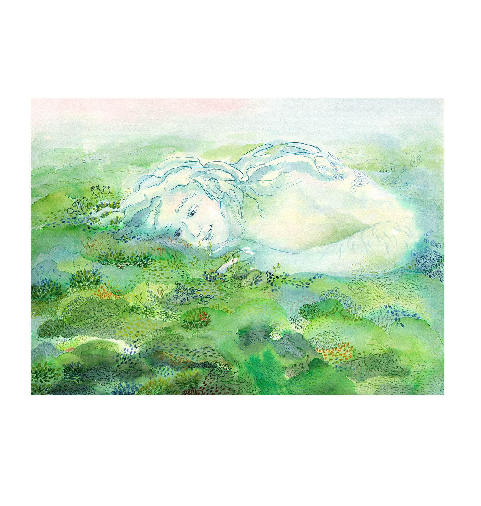 <i>Mousse</i>, encres et crayons, 2025
